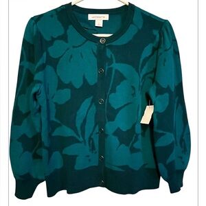 LIZ CLAIBORNE BUTTON FRONT CARDIGAN